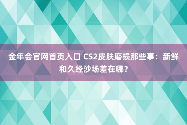 金年会官网首页入口 CS2皮肤磨损那些事：新鲜和久经沙场差在哪？