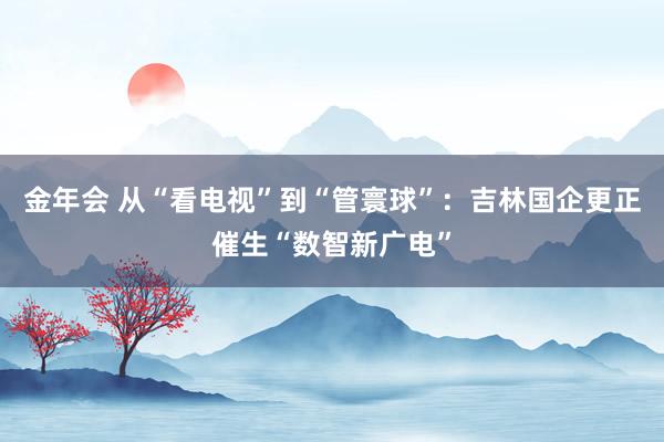 金年会 从“看电视”到“管寰球”：吉林国企更正催生“数智新广电”