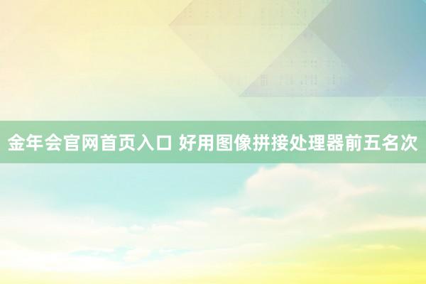金年会官网首页入口 好用图像拼接处理器前五名次