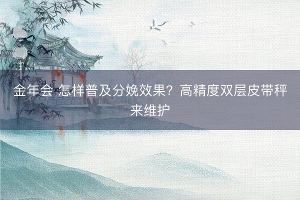 金年会 怎样普及分娩效果？高精度双层皮带秤来维护